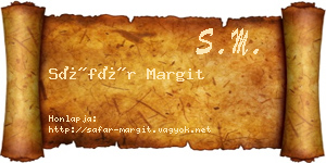 Sáfár Margit névjegykártya